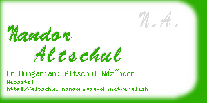 nandor altschul business card